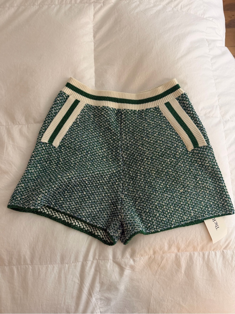 Maje NWT Textured Knit Green Tweed Women's Shorts